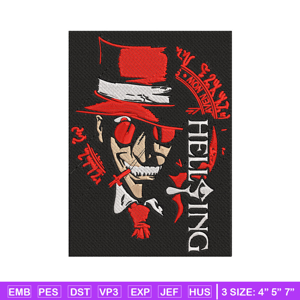 Alucard Poster Embroidery Design, Hellsing Embroidery, Embroidery File, Anime Embroidery, Anime shirt, Digital download.jpg