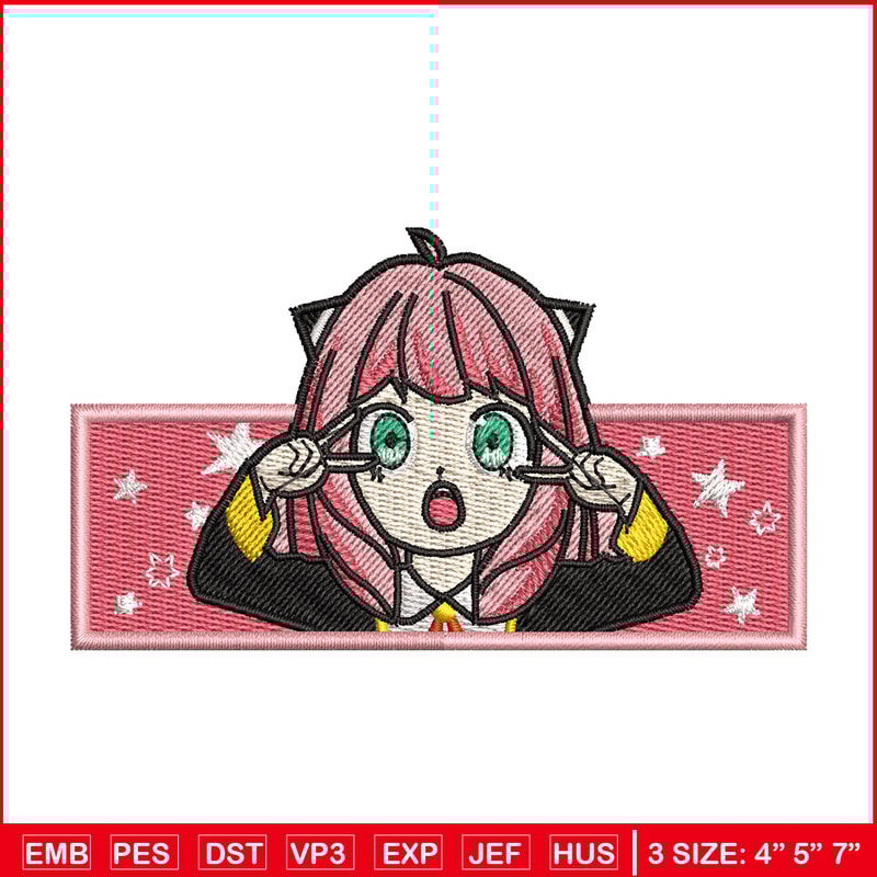 Anya box embroidery design, Spy family embroidery, Anime design, Embroidery shirt, Embroidery file, Digital download 2.jpg