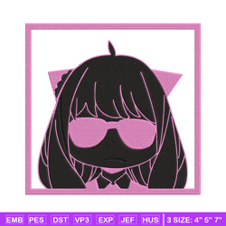 anya box embroidery design, spy x family embroidery, embroidery file, anime embroidery, anime shirt