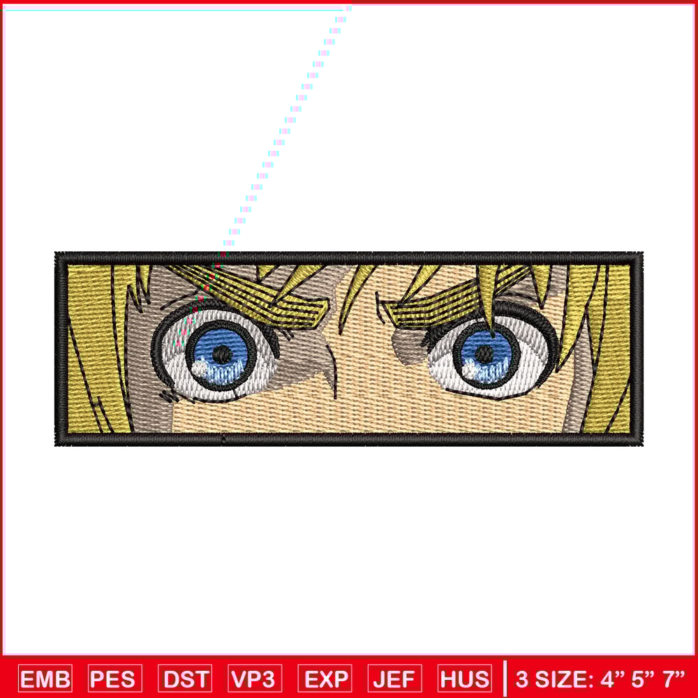 Armin eyes embroidery design, Aot embroidery, Anime design, Embroidery shirt, Embroidery file, Digital download 1.jpg