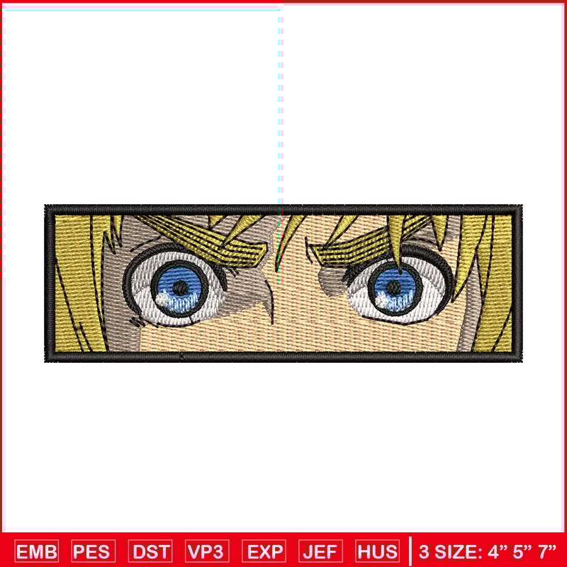 Armin eyes embroidery design, Aot embroidery, Anime design, Embroidery shirt, Embroidery file, Digital download 1.jpg