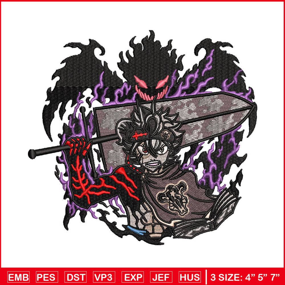 Asta demon embroidery design, Black clover embroidery, Anime design, Embroidery shirt, Embroidery file, Digital download 1.jpg