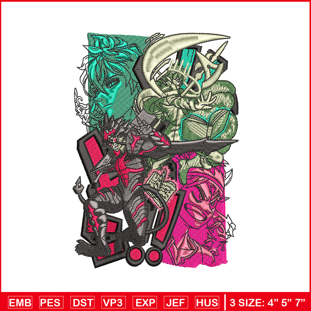 Asta form embroidery design, Black clover embroidery, Anime design, Embroidery shirt, Embroidery file, Digital download 2.jpg