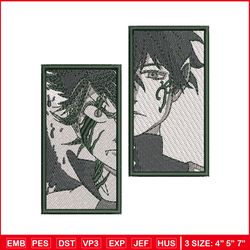 asta yuno embroidery design, black clover embroidery, anime design, embroidery shirt, embroidery file