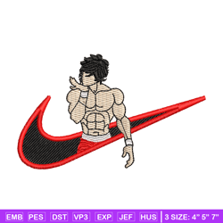 baki nike embroidery design, baki anime embroidery, nike design, logo shirt, anime shirt