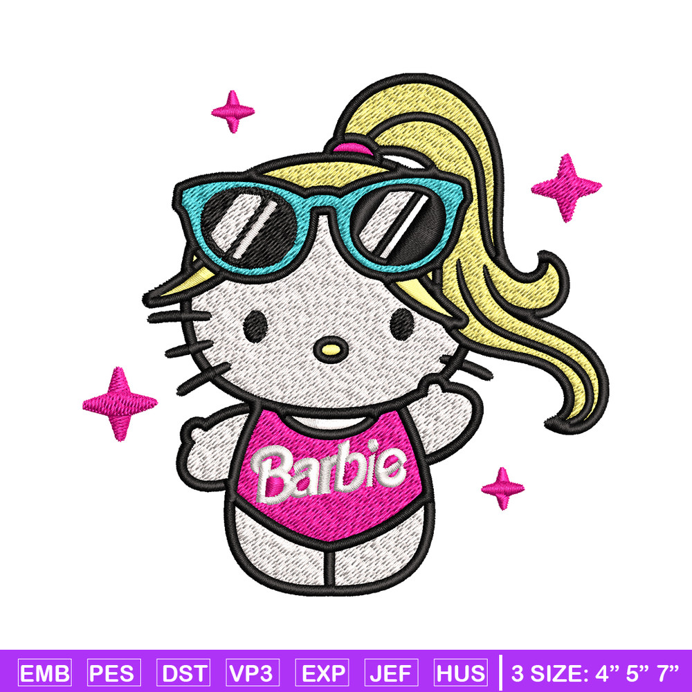Barbie Hellokitty Embroidery design, Barbie girl Embroidery, logo design, logo shirt, Embroidery File, Digital download..jpg