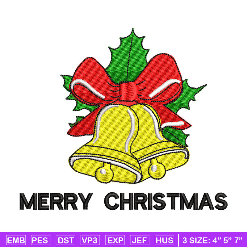 Bells chrismas embroidery design, Chrismas embroidery, Emb design, Embroidery shirt, Embroidery file, Digital download.jpg