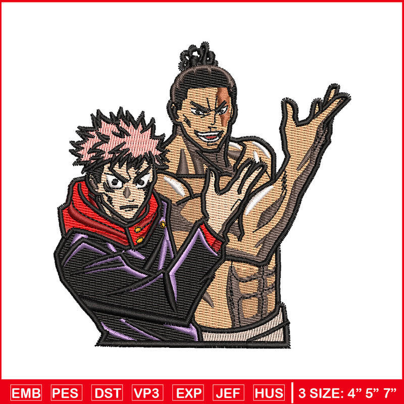 Best friends embroidery design, Jujutsu embroidery, Anime design, Embroidery shirt, Embroidery file, Digital download 1.jpg