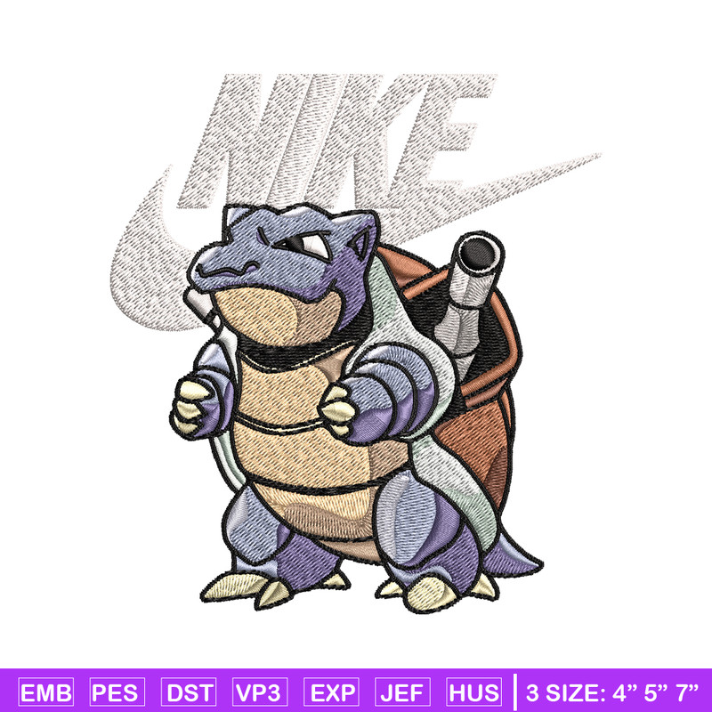Blastoise Pokemon Nike Embroidery design, Pokemon Embroidery, Nike design, Embroidery file, Instant download..jpg