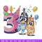 Bluey bingo 3rd birthday Embroidery, Bluey birthday Embroidery, Embroidery File, cartoon design, Digital download..jpg