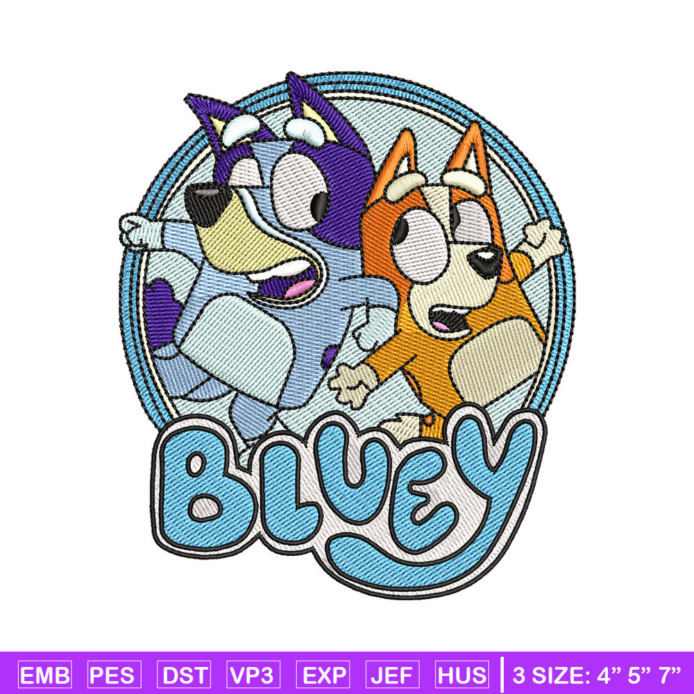 Bluey circle embroidery design, Bluey embroidery, Embroidery file, Embroidery shirt, Emb design, Digital download.jpg