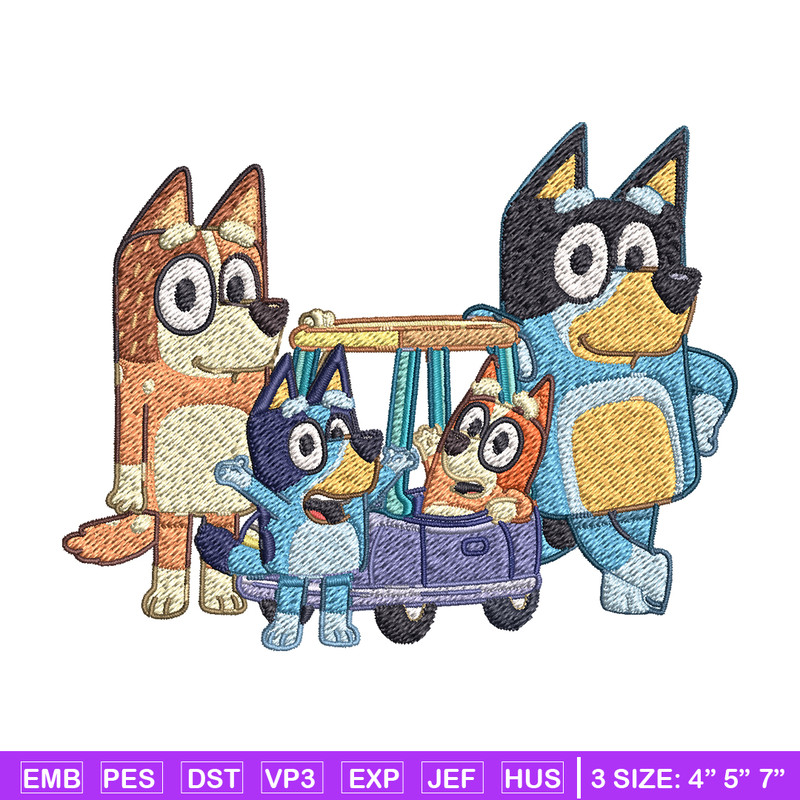 Bluey family Embroidery, Bluey Cartoon Embroidery, cartoon Embroidery, Embroidery File, cartoon shirt, digital download..jpg