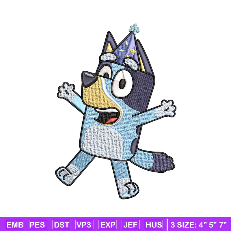 Bluey Happy birthday Embroidery, Bluey Cartoon Embroidery, Disney Embroidery, Embroidery File, digital download..jpg