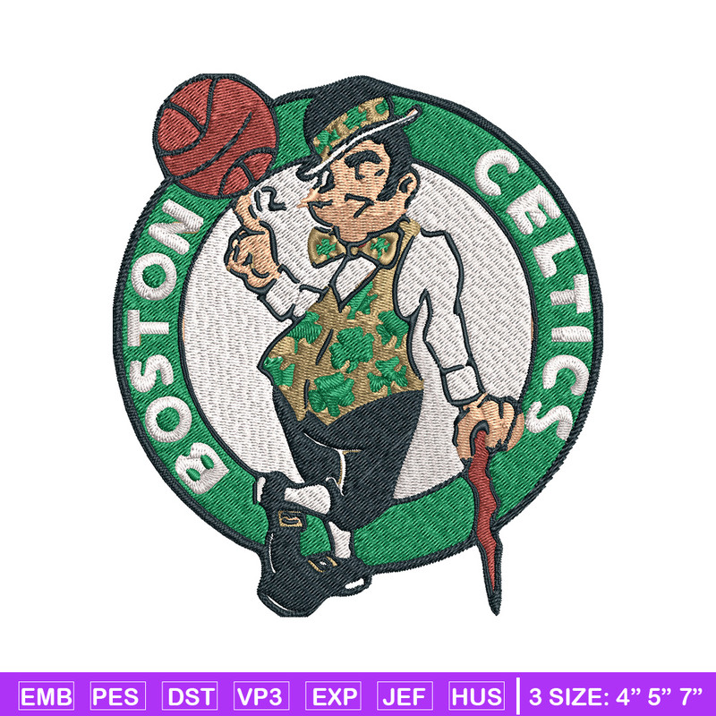 Boston Celtics Embroidery Design, Logo Embroidery, NBA Embroidery, Embroidery File, Logo shirt, Digital download.jpg