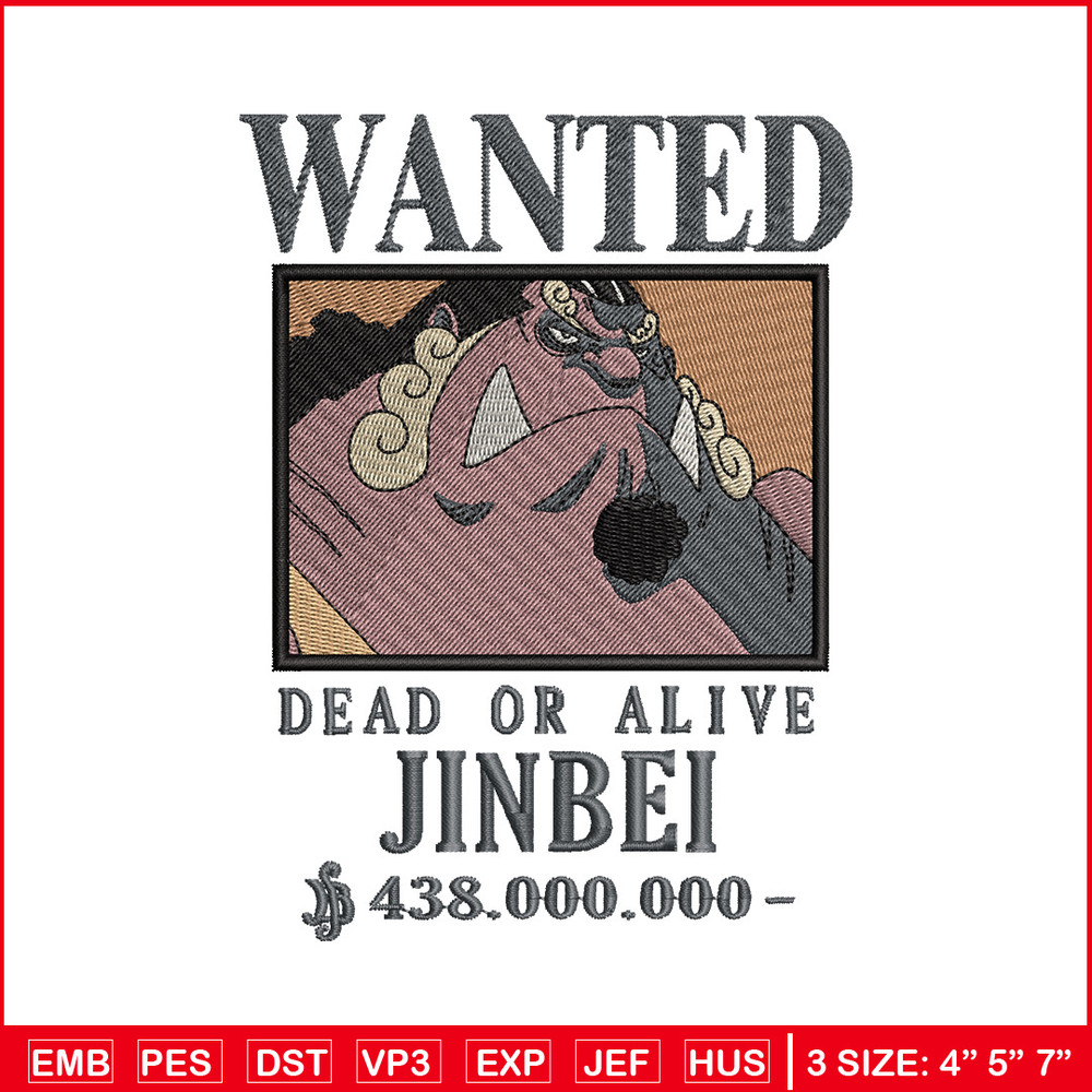 Bounty jinbei embroidery design, One piece embroidery, Anime design, Embroidery shirt, Embroidery file,Digital download. 1.jpg