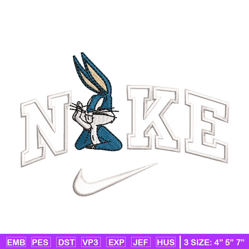 Bunny nike embroidery design, Cartoon embroidery, Embroidery file, Embroidery shirt, Emb design, Digital download.jpg