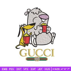 cartoon gucci embroidery design, cartoon gucci embroidery, cartoon design, embroidery file, gucci logo