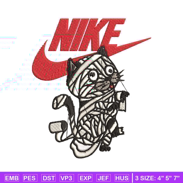 Cat Mummy Nike Embroidery design, Cat Mummy Nike Embroidery, Nike design, Embroidery file, Instant download..jpg