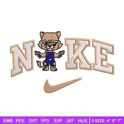 cat x nike embroidery design, cat cartoon embroidery, nike design, embroidery shirt, embroidery file