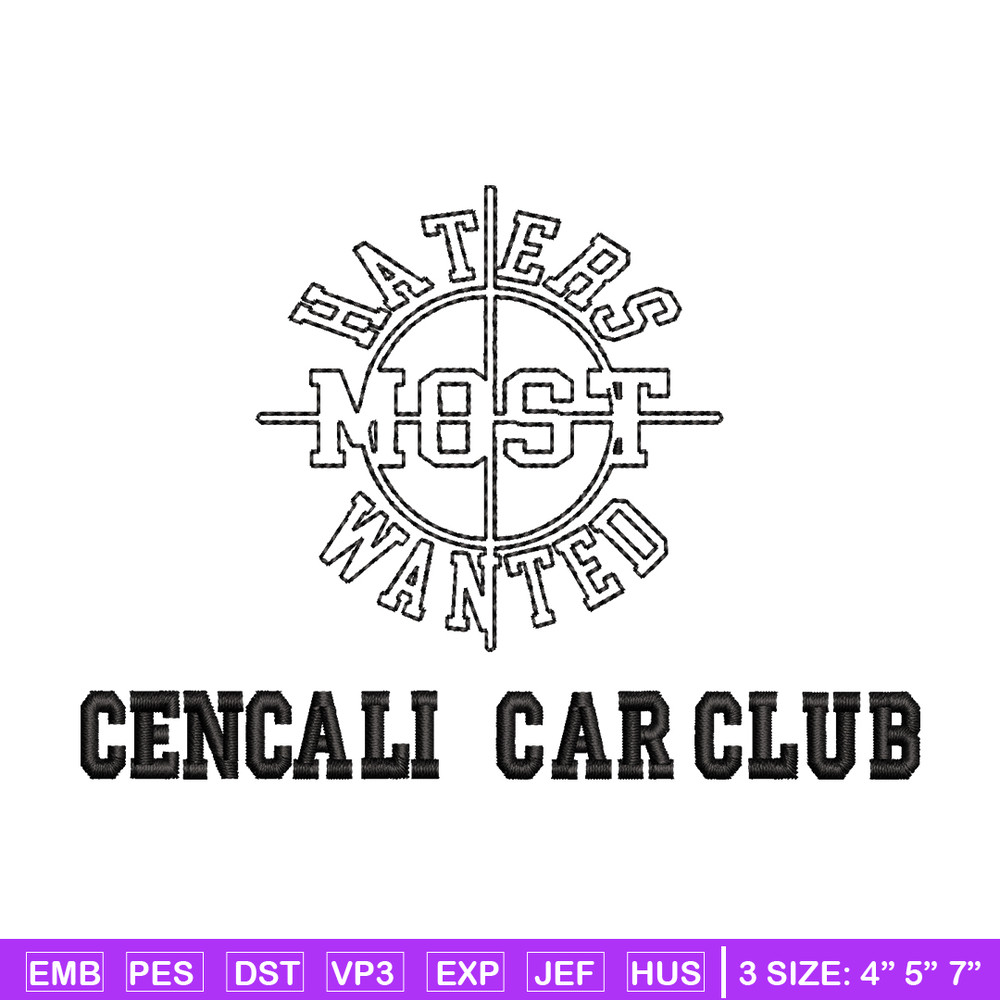 Cencali car club embroidery design, Cencali car club embroidery, logo design, embroidery file, Digital download..jpg