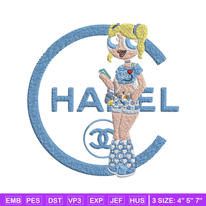 Chanel blue girl Embroidery Design, Chanel Embroidery, Embroidery File, Brand Embroidery, Logo shirt, Digital download.jpg