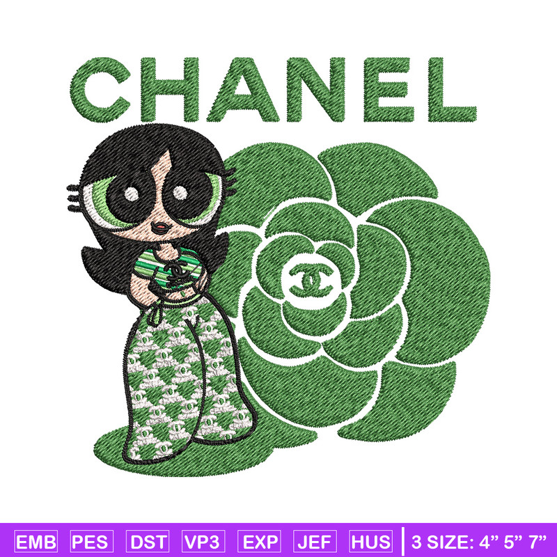 Chanel green girl Embroidery Design, Chanel Embroidery, Brand Embroidery, Embroidery File, Logo shirt, Digital download.jpg