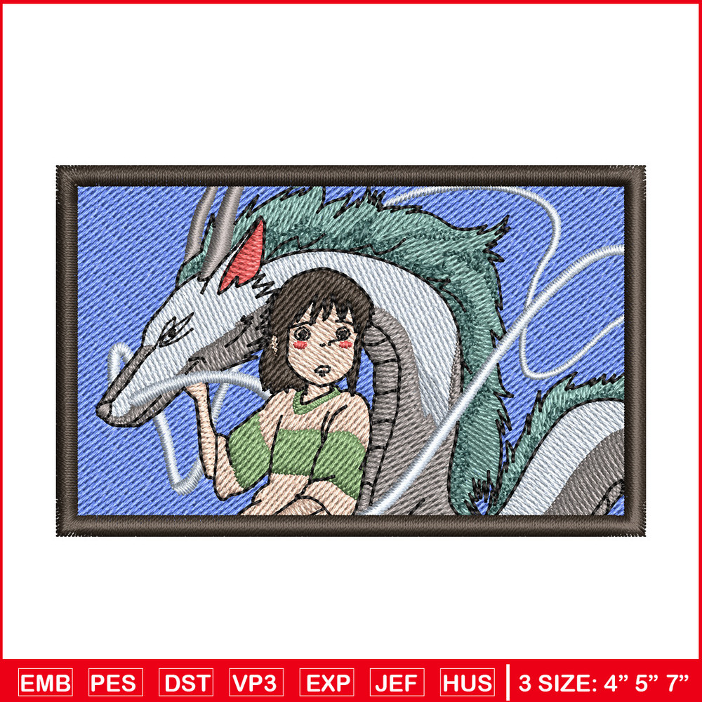 Chihiro embroidery design, Ghibli embroidery, Anime design, Embroidery shirt, Embroidery file,Digital download 1.jpg
