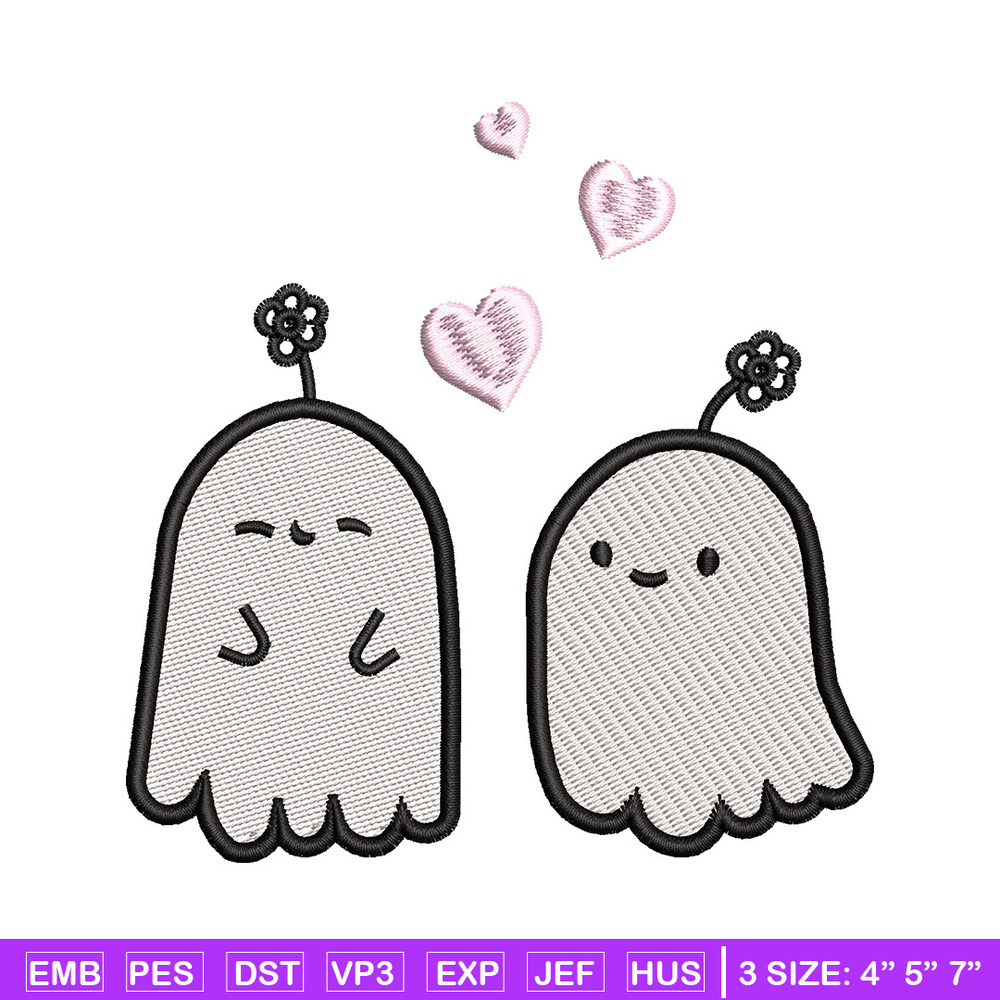 Cute ghost embroidery design, Ghost embroidery, Embroidery file, Embroidery shirt, Emb design, Digital download.jpg