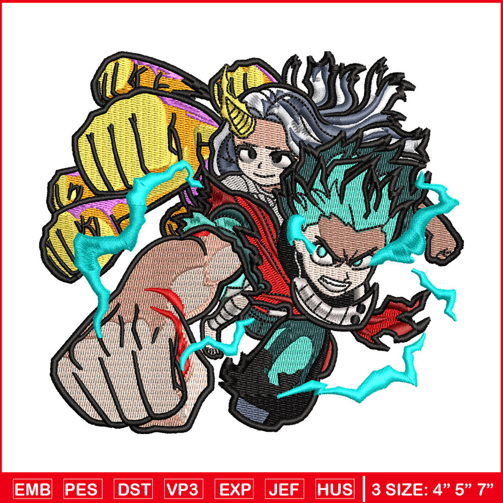 Deku punch embroidery design, Mha embroidery, Anime design, Embroidery shirt, Embroidery file, Digital download 1.jpg