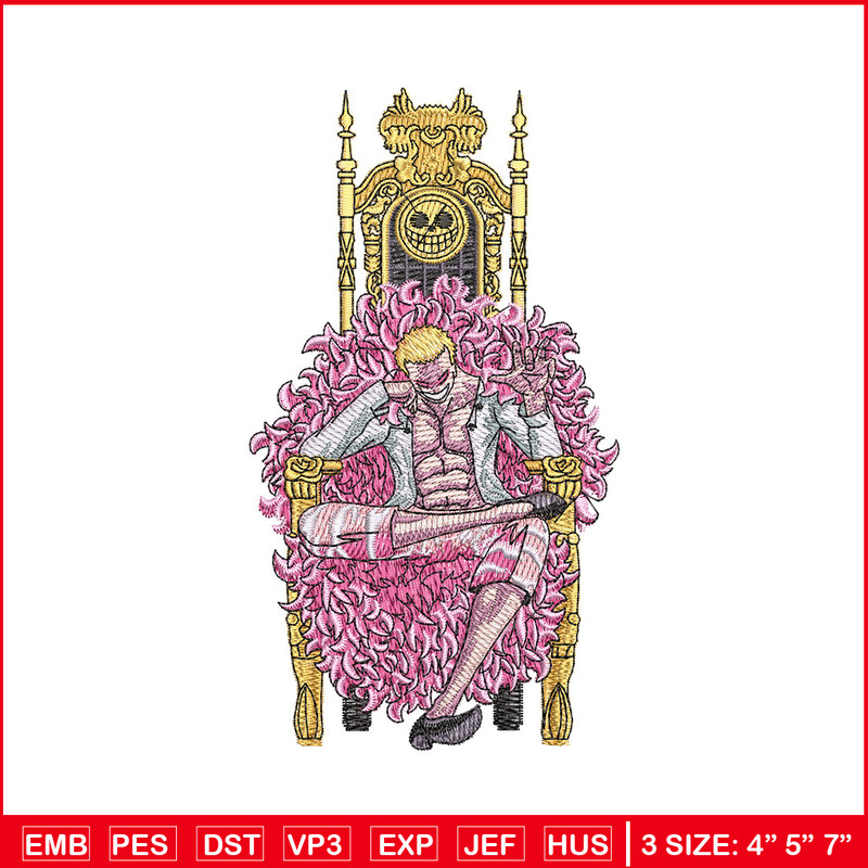 Doffy king embroidery design, One piece embroidery, Anime design, Embroidery shirt, Embroidery file, Digital download 1.jpg