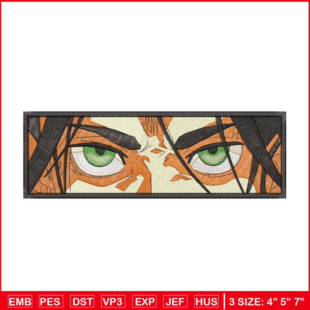Eren eyes embroidery design, Aot embroidery, Embroidery file, Anime design, Embroidery shirt, Digital download.jpg