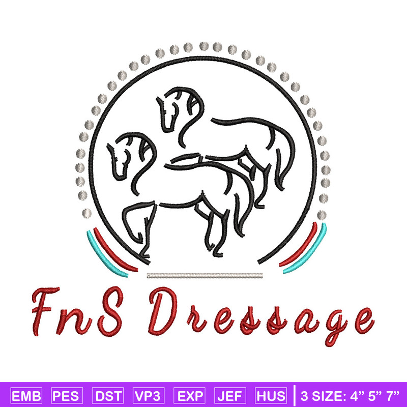 FnS Dressage embroidery design, Logo embroidery, Embroidery file, Embroidery shirt, Emb design, Digital download.jpg
