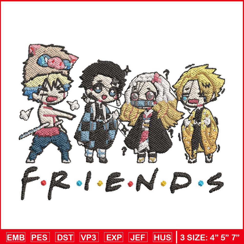 Friends tanjiro embroidery design, Tanjiro embroidery, Embroidery shirt, Embroidery file, Anime design, Digital download.jpg