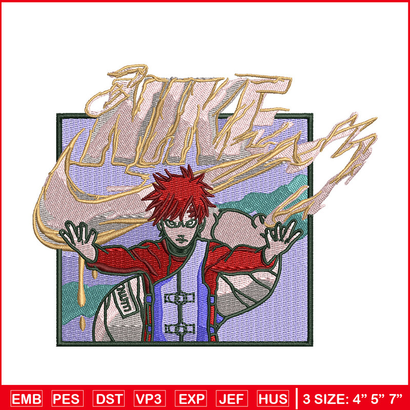 Gaara x nike embroidery design, Naruto embroidery, Nike design, Embroidery shirt, Embroidery file, Digital download 1.jpg
