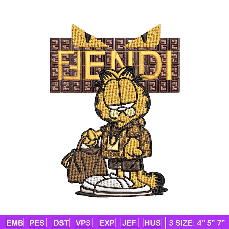 Garfield Fendi Embroidery design, Garfield Fendi cartoon Embroidery, cartoon design, Embroidery File, Digital download..jpg