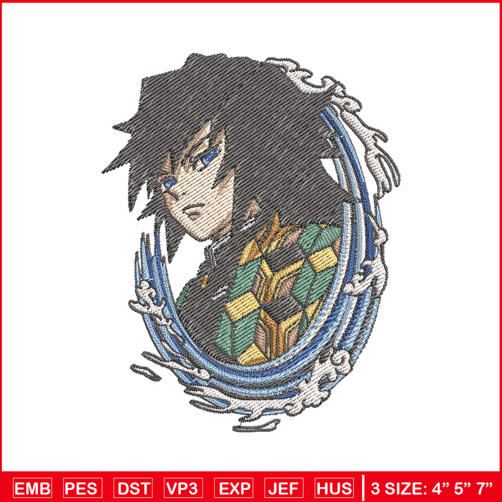 Giyu circle embroidery design, Giyu embroidery, Embroidery shirt, Embroidery file, Anime design, Digital download.jpg