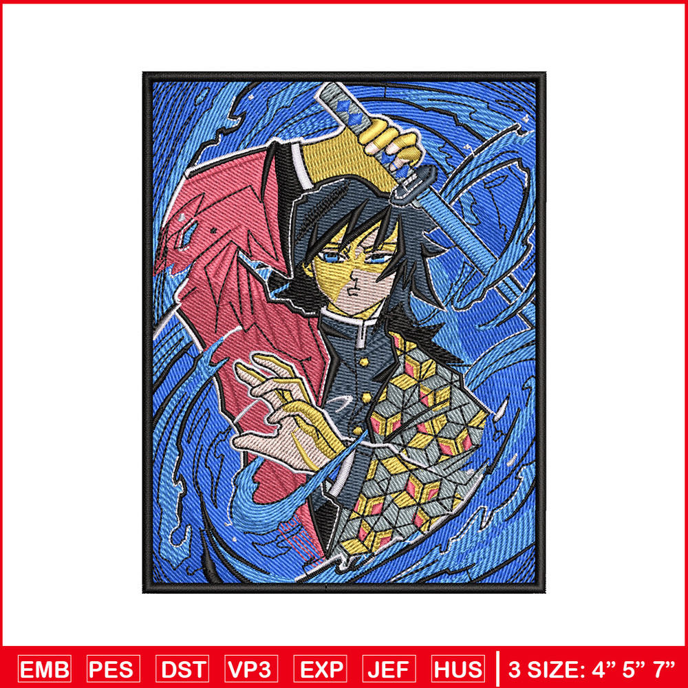 Giyu poster embroidery design, Giyu embroidery, Anime design, Embroidery shirt, Embroidery file, Digital download 1.jpg