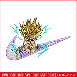 gohan nike embroidery design, dragonball embroidery, nike design, embroidery shirt, embroidery file