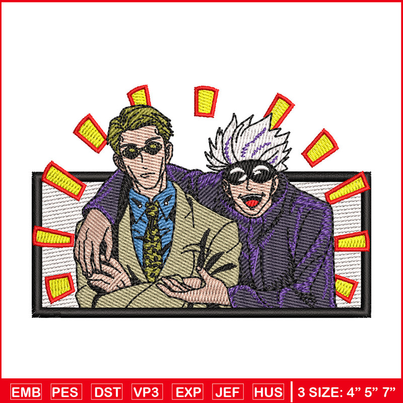 Gojo nanami embroidery design, Jujutsu embroidery, Anime design, Embroidery shirt, Embroidery file, Digital download 1.jpg