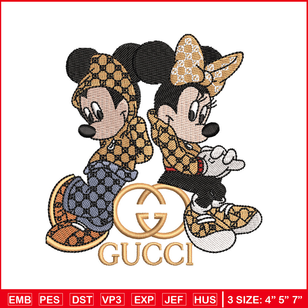 Gucci couple embroidery design, Mickey embroidery, Embroidery shirt, Embroidery file, Anime design, Digital download 1.jpg