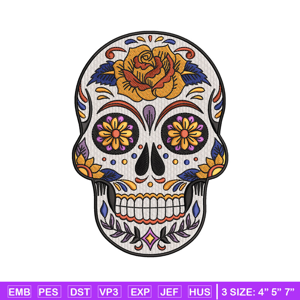 Head skull embroidery design, Skeleton embroidery, Emb design, Embroidery shirt, Embroidery file, Digital download.jpg