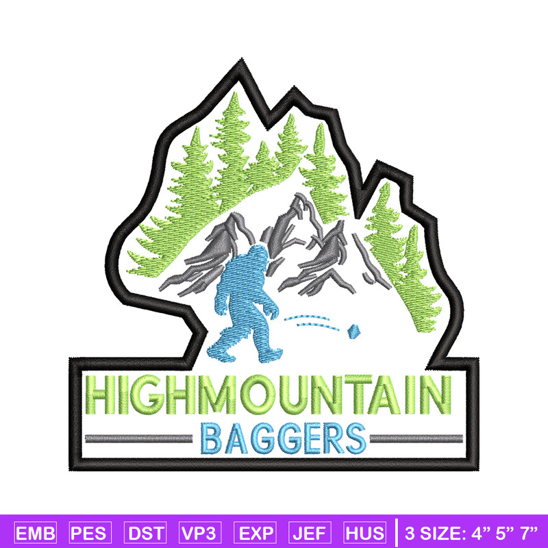 High Mountain Baggers embroidery design, logo embroidery, logo design, embroidery file, logo shirt, Digital download..jpg