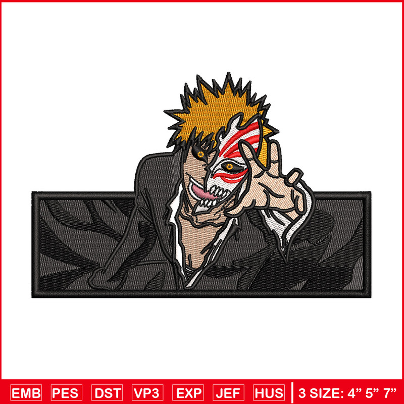 Ichigo box embroidery design, Bleach embroidery, Anime design, Embroidery shirt, Embroidery file, Digital download 1.jpg