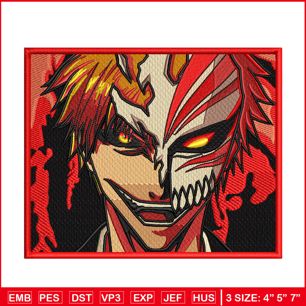 Ichigo laugh embroidery design, Bleach embroidery,Anime design, Embroidery shirt, Embroidery file, Digital download.jpg