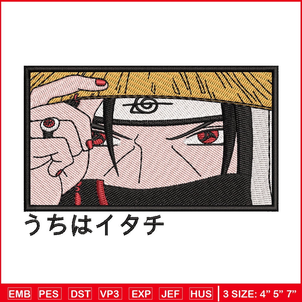 Itachi face embroidery design, Naruto embroidery, Anime design, Embroidery shirt, Embroidery file, Digital download.jpg