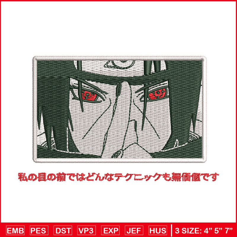Itachi ninja embroidery design, Naruto embroidery, Anime design, Embroidery shirt, Embroidery file, Digital download 1.jpg
