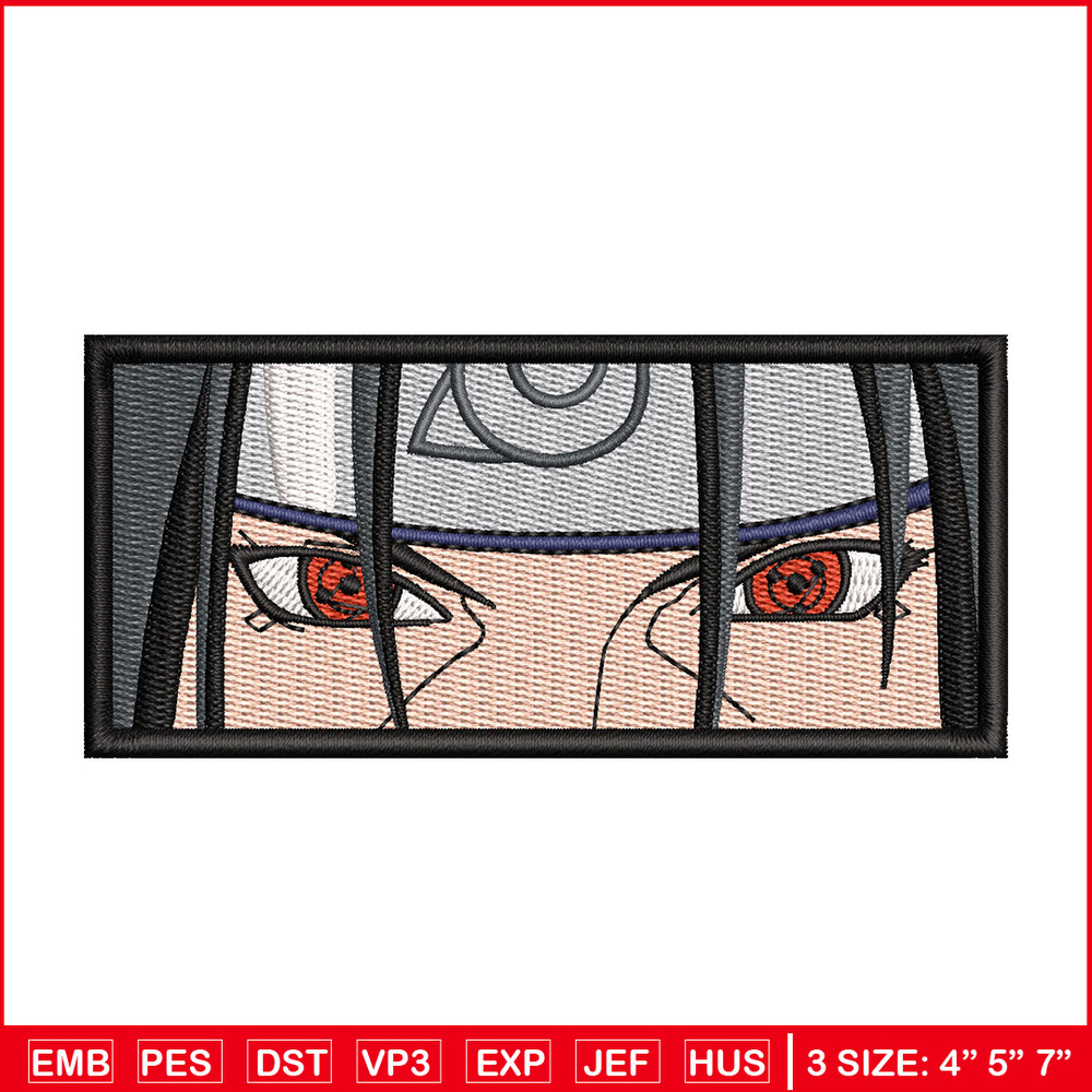 Itachi sharingan embroidery design, Naruto embroidery, Anime design, Embroidery shirt, Embroidery file, Digital download 1.jpg