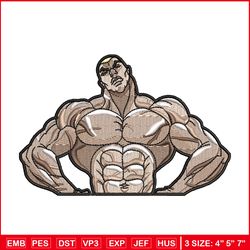 jack hanma embroidery design, baki embroidery, anime design, embroidery shirt, embroidery file