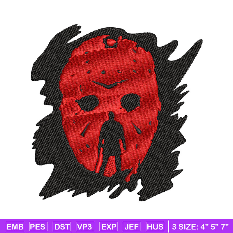 Jason Voorhees Embroidery design, Horror Embroidery, horror design, Embroidery File, logo shirt, Digital download..jpg