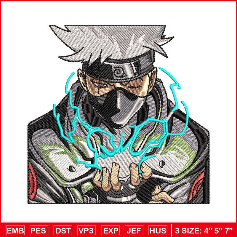 Kakashi chidori embroidery design, Naruto embroidery, Anime design, Embroidery shirt,Embroidery file,Digital download 1.jpg